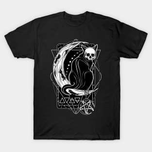 Cat Daemon sitting on the Moon T-Shirt